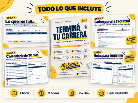 Terminá tu carrera — Ebook + 3 bonus de regalo